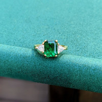 2.59 Ct. Emerald and Diamond Ring - 18K White Gold Image