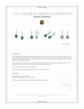 3.75 Ct.Tw. Emerald Natural Diamond Halo Earrings, 18K White Gold Appraisal