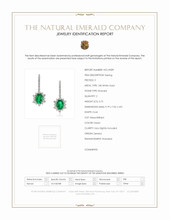 3.75 Ct.Tw. Emerald Natural Diamond Halo Earrings, 18K White Gold Scan Report