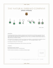 2.98 Ct.Tw. Emerald Natural Diamond Pave Earrings, 18K White Gold Appraisal