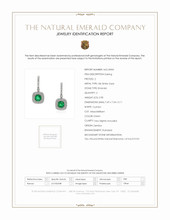 2.98 Ct.Tw. Emerald Natural Diamond Pave Earrings, 18K White Gold Scan Report