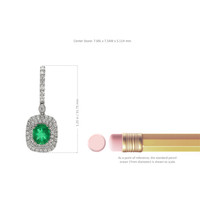 2.98 Ct.Tw. Emerald Natural Diamond Pave Earrings, 18K White Gold Image