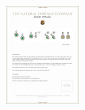1.54 Ct.Tw. Emerald Natural Diamond Pave Earrings, 18K White & Yellow Appraisal