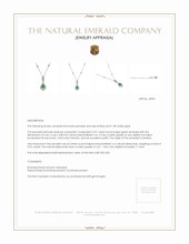0.91 Ct. Emerald Natural Diamond Pave Pendant, 18K White Gold Appraisal