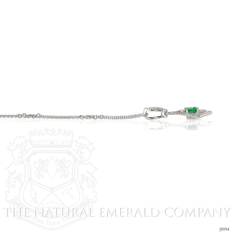 0.91 Ct. Emerald Natural Diamond Pave Pendant, 18K White Gold