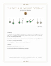 2.01 Ct.Tw.Total Carat Weight Emerald and Natural Diamond Pave Earrings, 18K White Gold Appraisal