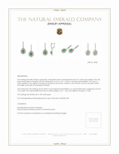2.01 Ct.Tw. Emerald Natural Diamond Pave Earrings, 18K White Gold Appraisal