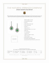 2.01 Ct.Tw. Emerald Natural Diamond Pave Earrings, 18K White Gold Scan Report