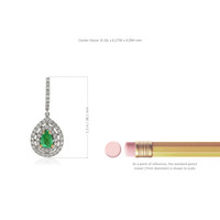 2.01 Ct.Tw. Emerald Natural Diamond Pave Earrings, 18K White Gold Image