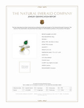 0.65 Ct. Emerald and Diamond Pave Ring, 18K White Yellow Scan Report