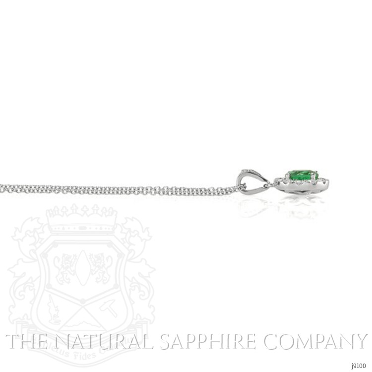 1.42 Ct. Emerald Natural Diamond Pave Pendant, 18K White Gold