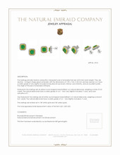 4.03 Ct.Tw. Emerald Natural Diamond Pave Earrings, 18K White & Yellow Appraisal