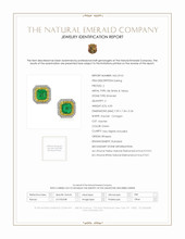 4.03 Ct.Tw. Emerald Natural Diamond Pave Earrings, 18K White & Yellow Scan Report