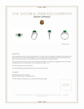 1.36 Ct. Emerald Natural Diamond Pave Ring, 18K White Gold Appraisal