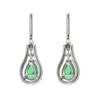 2.63 Ct.Tw.Total Carat Weight Emerald and Diamond Earrings, 18K White Gold Image