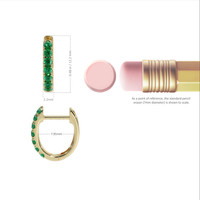 0.32 Ct.Tw. Emerald Hoops Earrings, 14K Yellow Gold Image