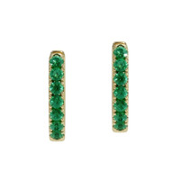 0.32 Ct.Tw. Emerald Hoops Earrings, 14K Yellow Gold Image