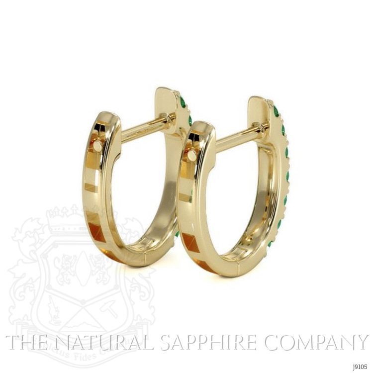 0.32 Ct.Tw. Emerald Hoops Earrings, 14K Yellow Gold