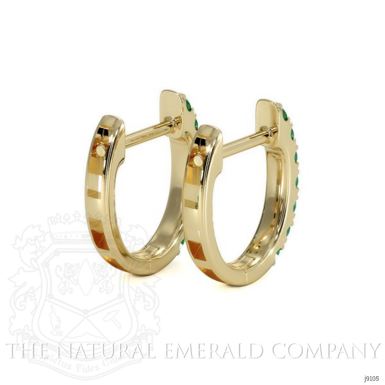 0.32 Ct.Tw. Emerald Hoops Earrings, 14K Yellow Gold