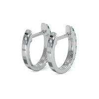 0.32 Ct.Tw. Emerald Hoops Earrings, 14K White Gold Image