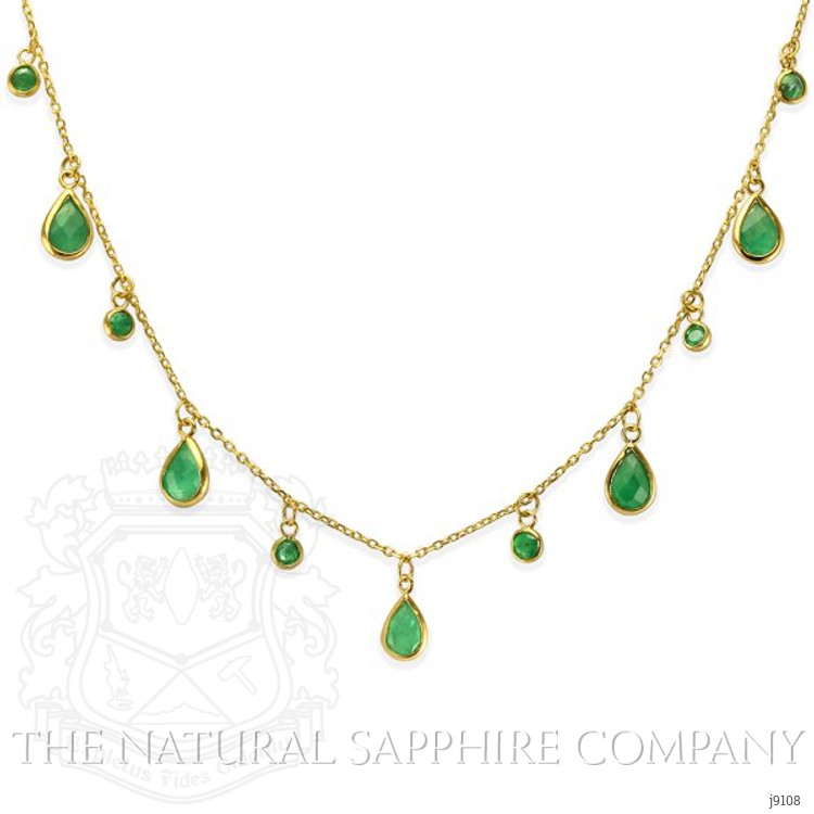 4.45 Ct. Emerald Necklace, 18K Yellow Gold