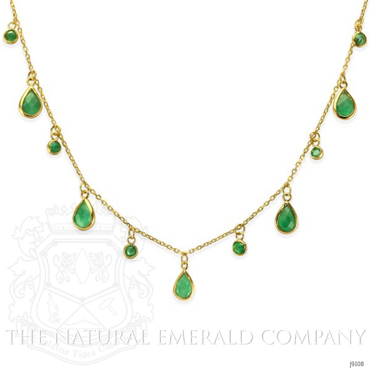 4.45 Ct. Emerald Necklace, 18K Yellow Gold