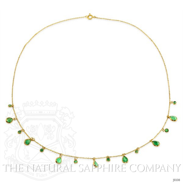4.45 Ct. Emerald Necklace, 18K Yellow Gold