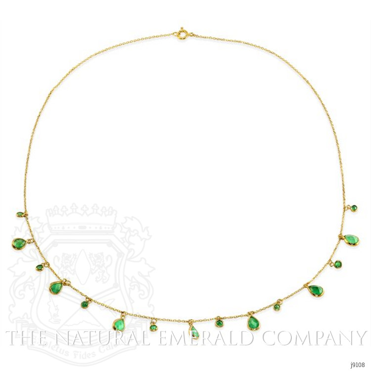 4.45 Ct. Emerald Necklace, 18K Yellow Gold