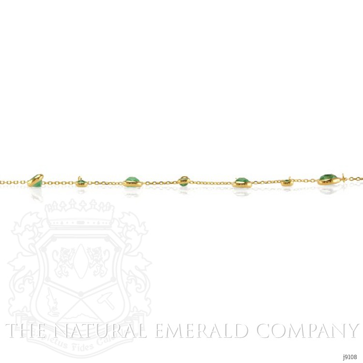 4.45 Ct. Emerald Necklace, 18K Yellow Gold