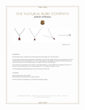 0.45 Ct. Ruby and Natural Diamond Pave Pendant, 18K White Gold Appraisal