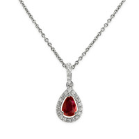 0.45 Ct. Ruby Pave Pendant, 18K White Gold Video