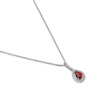0.45 Ct. Ruby Pave Pendant, 18K White Gold Image
