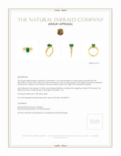 1.43 Ct. Emerald Natural Diamond Pave Ring, 18K Yellow Gold Appraisal