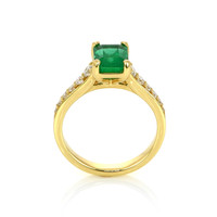 1.43 Ct. Emerald Natural Diamond Pave Ring, 18K Yellow Gold Image