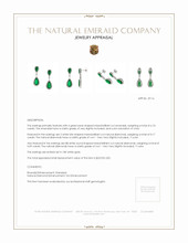 6.74 Ct.Tw. Emerald Natural Diamond Pave Earrings, 18K White Gold Appraisal