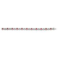 4.58 Ct.Tw. Ruby Natural Diamond Accent Stones Bracelet, 18K White Gold Image