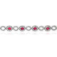 4.58 Ct.Tw. Ruby Natural Diamond Accent Stones Bracelet, 18K White Gold Image