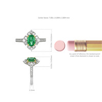 0.73 Ct. Emerald Natural Diamond Antique Style Ring, Platinum & 18K Yellow Image