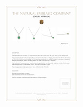0.70 Ct. Emerald and Diamond Pendant - 18K White Yellow Appraisal
