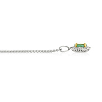 0.70 Ct. Emerald Natural Diamond Pave Pendant, 18K White & Yellow Image