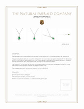 1.22 Ct. Emerald and Diamond Pendant - 18K White Yellow Appraisal