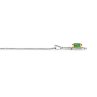 1.22 Ct. Emerald Natural Diamond Pave Pendant, 18K White & Yellow Image