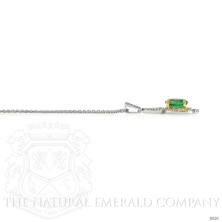 1.22 Ct. Emerald Natural Diamond Pave Pendant, 18K White & Yellow