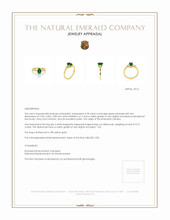 0.78 Ct. Emerald Natural Diamond Three Stone Ring, 18K Yellow Gold Appraisal