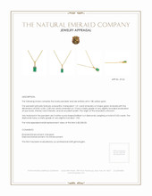 1.31 Ct. Emerald Natural Diamond Pave Pendant, 18K Yellow Gold Appraisal