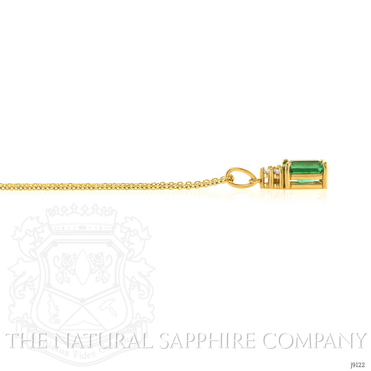 1.31 Ct. Emerald Natural Diamond Pave Pendant, 18K Yellow Gold