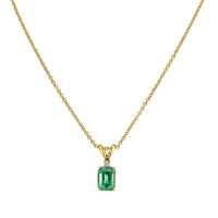 1.01 Ct. Emerald Natural Diamond Pendant, 18K Yellow Gold Image