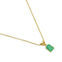 1.01 Ct. Emerald Natural Diamond Pendant, 18K Yellow Gold Image