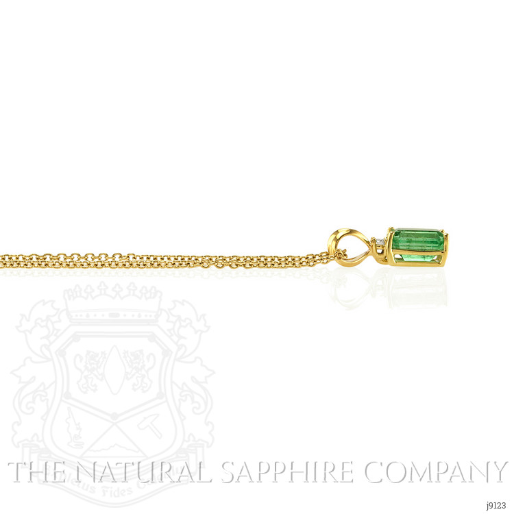 1.01 Ct. Emerald Natural Diamond Pendant, 18K Yellow Gold