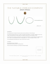 4.55 Ct. Emerald and Natural Diamond Pave Necklace, 18K White Gold Appraisal